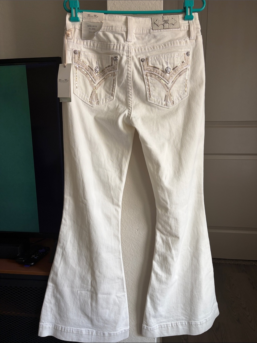 Miss Me White Flare Jeans
